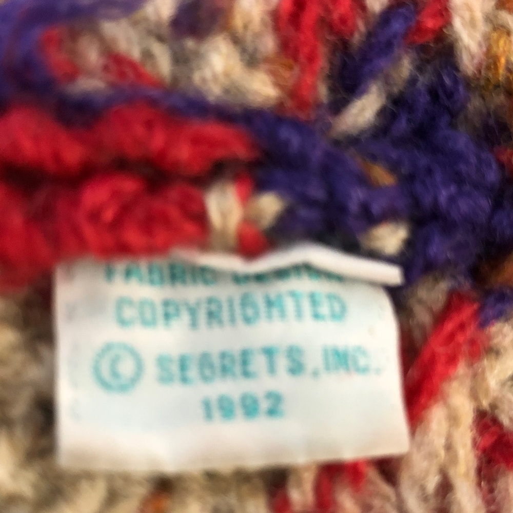 Segrets Sun Prints Colourful Shetland Wool Hand Knit Cardigan - Picture 3 of 12